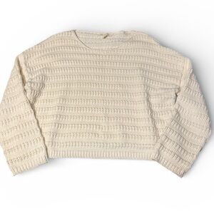 Grade and Gather Cozy Cream Knit Sweater Cardigan Women's Size Large Knitted